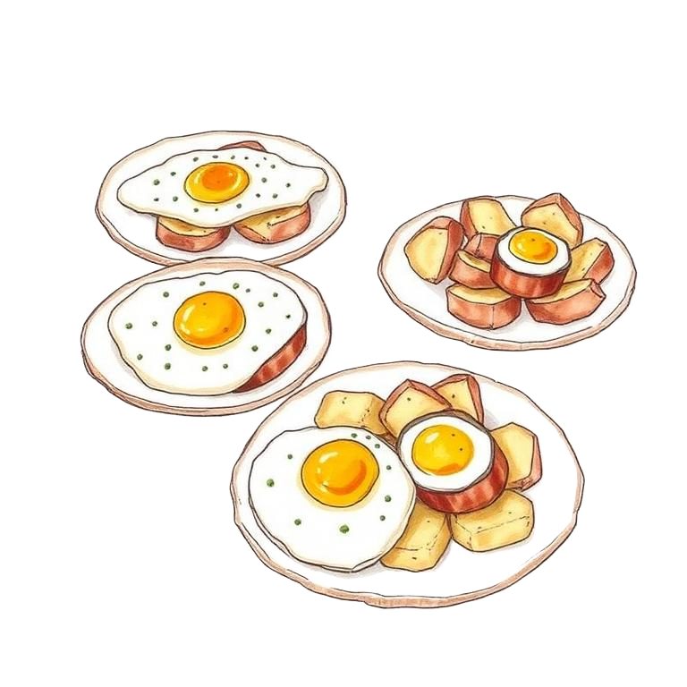 Ilustración de platos rústicos de raciones